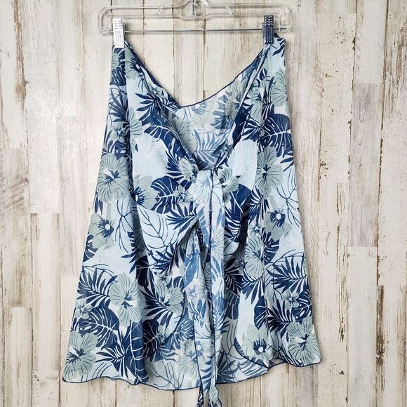 Milkfeel Floral Swimsuit Sarong Coverup Blue OSFA - Picture 8 of 8
